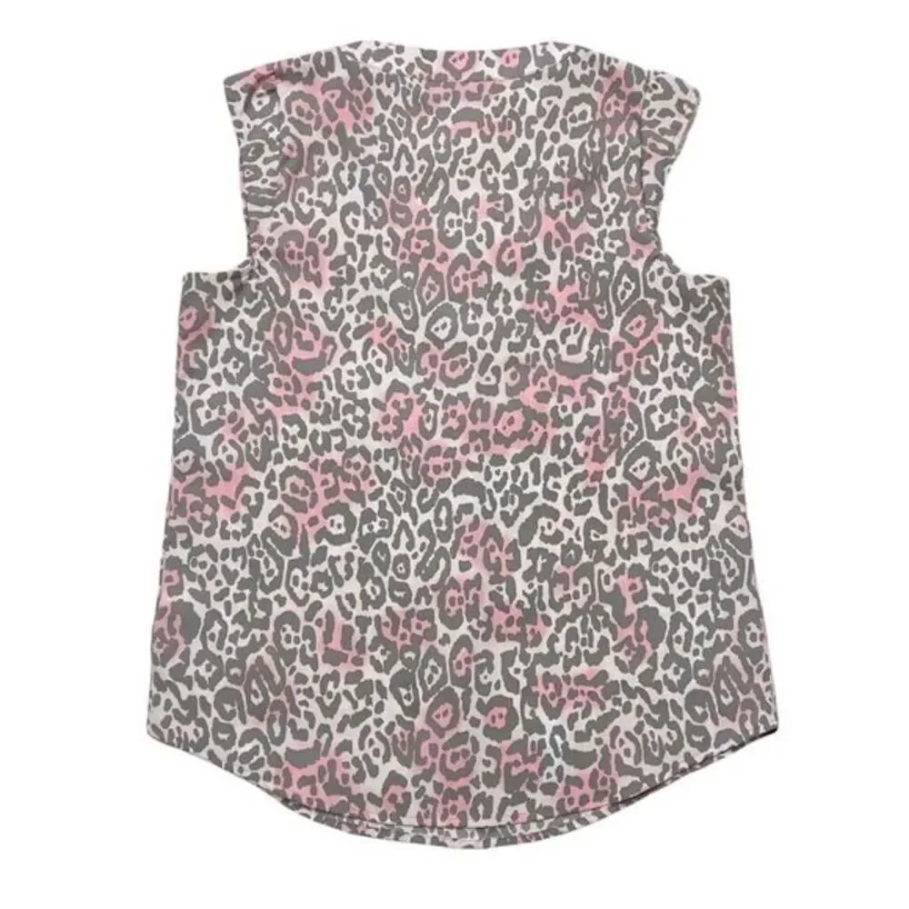 Apt.‎ 9 Grey Pink Leopard Cap Sleeve Blouse Top Size XS - Picture 2 of 7